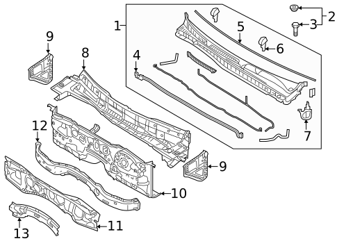 Cowl for 2015 Kia K900 #0