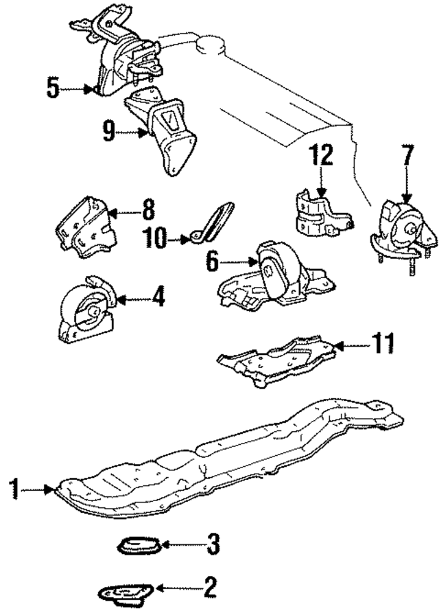 1236115181 - Engine: Insulator,  Engine Mount for Toyota: Corolla Image
