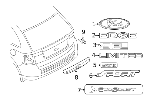 Exterior Trim - Lift Gate for 2012 Ford Edge #0