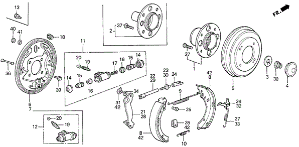 Rear Brake for 1991 Honda Civic #0