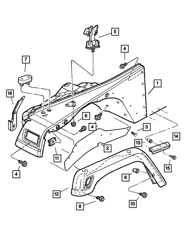 6100583 - Body Sheet Metal Except Doors: Hex Head Screw And Washer for Mopar Image