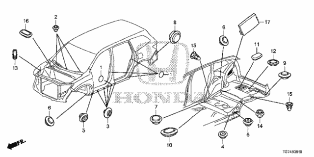 Grommet (1) for 2016 Honda Pilot #0