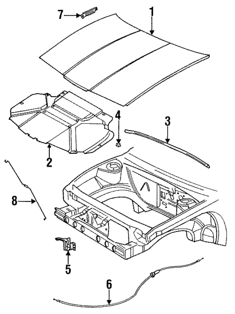 Hood & Components for 1993 Saturn SL2 #0