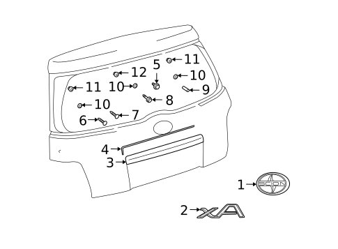 Exterior Trim - Lift Gate for 2005 Scion xA #0