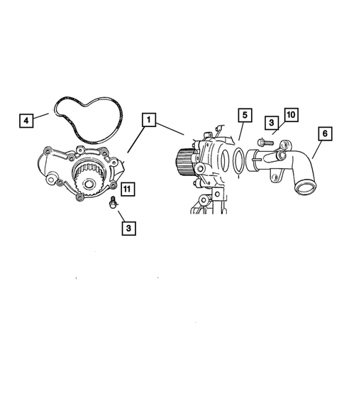 Water Pump and Related Parts for 2004 Dodge Stratus #0