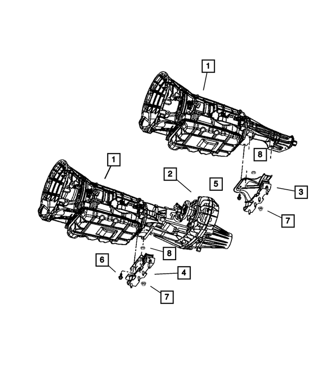 55366622AI - Engine and Transmission Mounting: Transmission Mount Bracket for Mopar Image