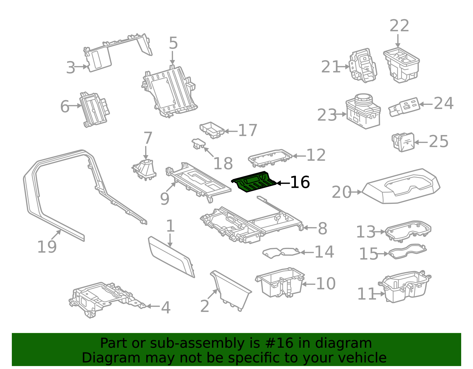 58629-0C020-C0 - Console Mat 2022-2026 Toyota Tundra | Longo Toyota Parts