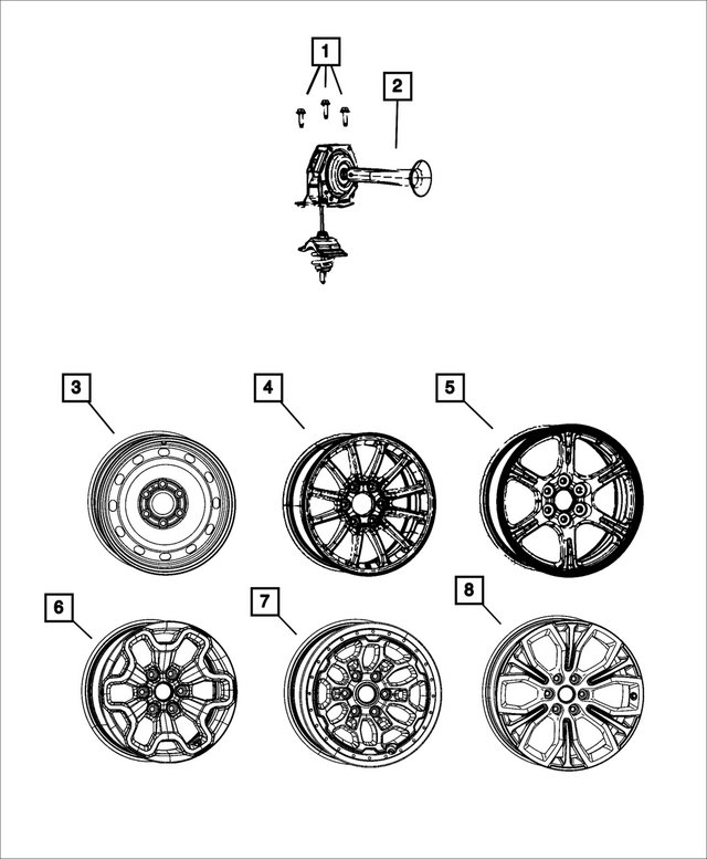 68266719AB - Wheels: Spare Tire Carrier Winch for Mopar Image image