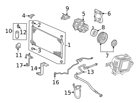Condenser, Compressor & Lines for 2000 Honda Accord #1