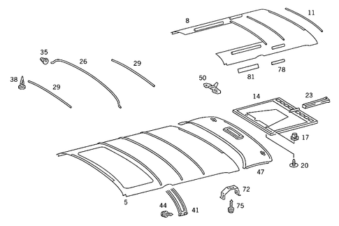 Headliner for 1991 Mercedes-Benz 300SEL #0