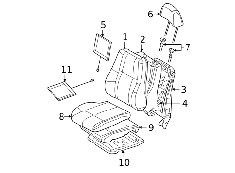 Front Seat Components for 2005 Jeep Grand Cherokee #1