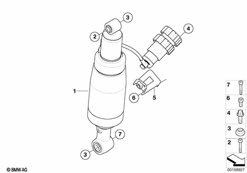 Spring Strut, Mounted Parts for 2003 BMW-Motorrad R 1200 ST #0