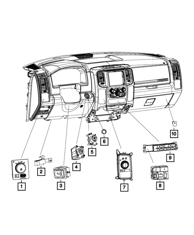 « 68241389AA –  : Panneau D'instruments Commutateur pour Mopar Image »