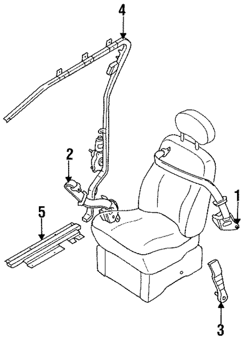 Front Seat Belts for 1993 Nissan Quest #0