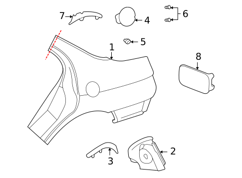 Quarter Panel & Components for 2000 Pontiac Bonneville #0