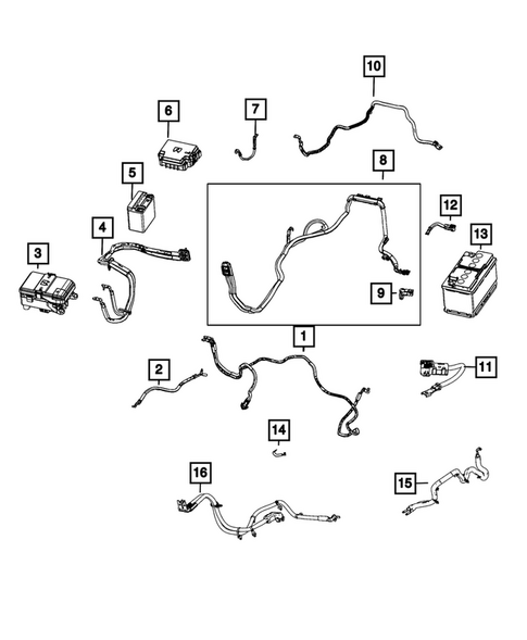 Battery, Battery Tray and Cables for 2022 Jeep Grand Cherokee L #2