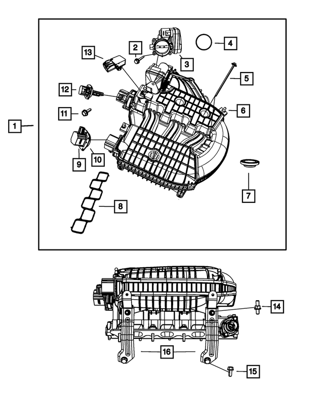 68049742AB - Engine 4.0L V6 DOHC: Intake Manifold Plenum for Mopar Image
