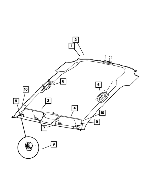 Headliners-Visors-Assist Straps for 2010 Dodge Nitro #0