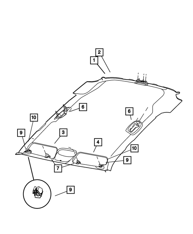 1CK20DW1AC - Interior Trim: Visor for Mopar Image