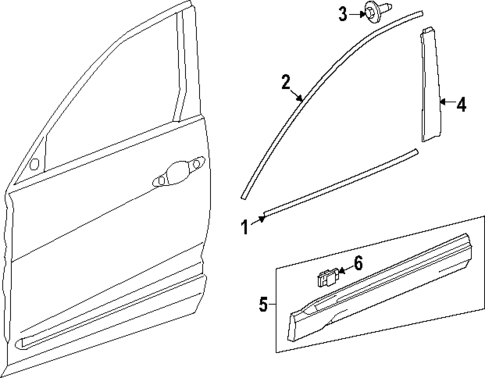 Exterior Trim - Front Door for 2023 Honda Pilot #0