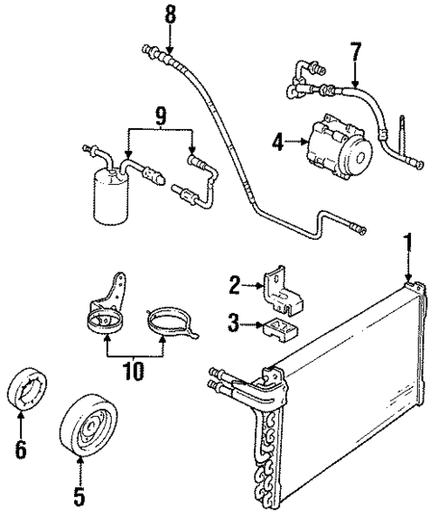 Condenser, Compressor & Lines for 1990 Mercury Cougar #0