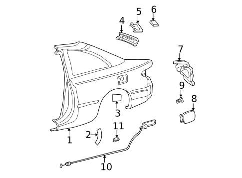 Fuel Door for 1999 Toyota Solara #0