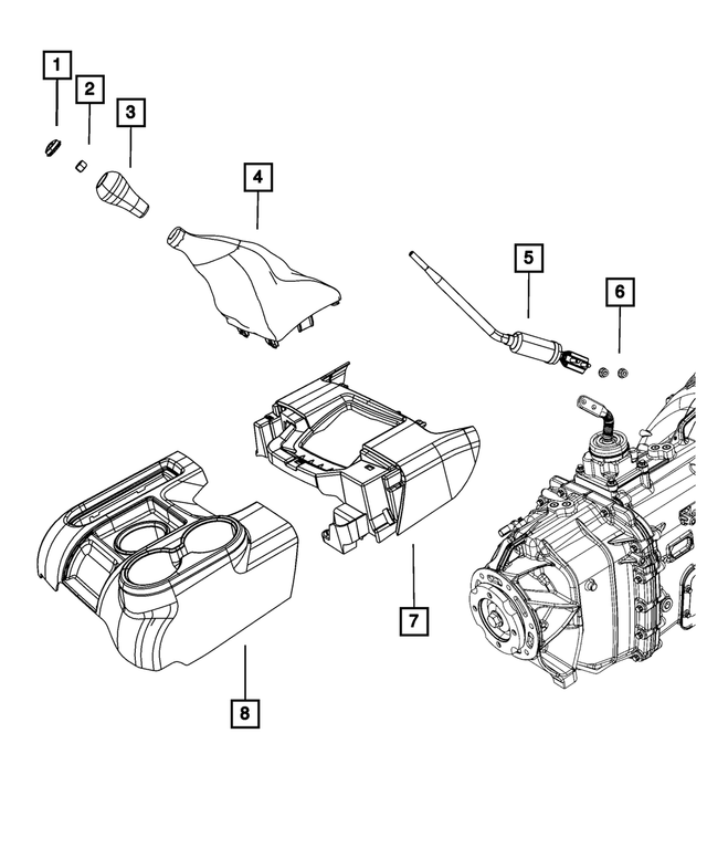 1EB18DK2AB - G56; 6-Speed; Manual Transmission: Floor Console for Mopar Image