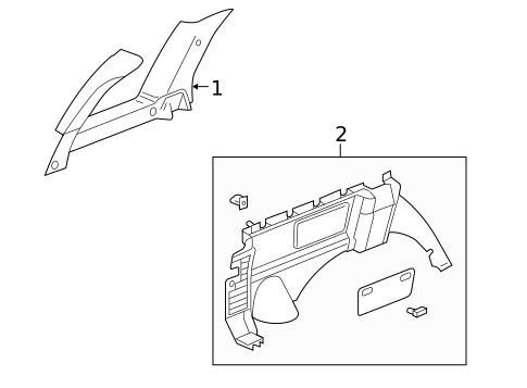 Interior Trim - Quarter Panels for 2008 Isuzu Ascender #0
