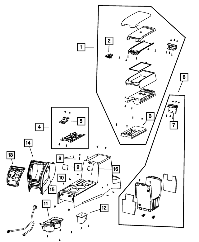 1QF55XDVAA - Interior Trim: Armrest Lid Latch for Mopar Image image