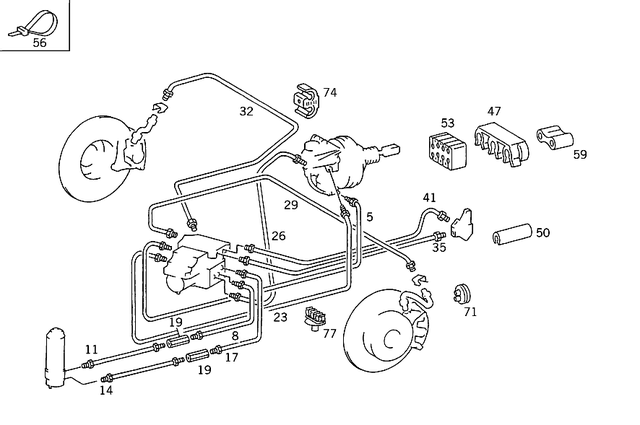 1244280235 - : Brake Hose for Mercedes-Benz Image