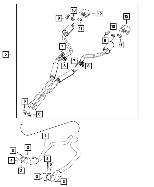 68516708AA - Exhaust: Exhaust Muffler And Resonator for Mopar Image image