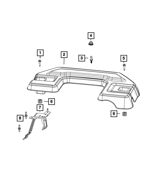 68394052AA - Engine: Engine Cover Bracket for Mopar Image
