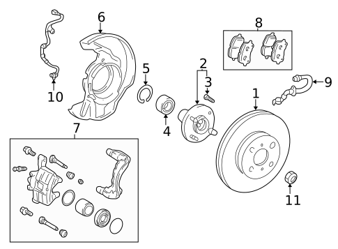 Front Brakes for 2008 Toyota Corolla #0