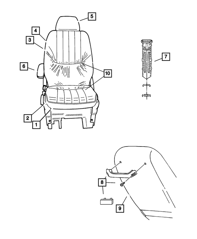 1AM941J1AD - Interior Trim: Front Seat Cushion, Right for Mopar Image