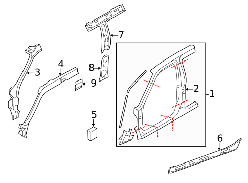 Hinge Pillar for 2000 Nissan Pathfinder #0
