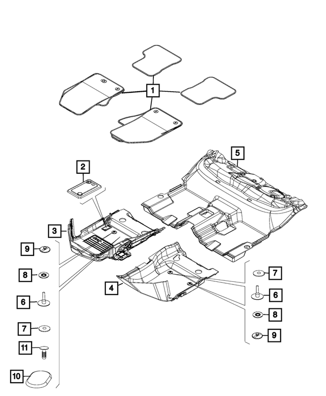 6CE44LXHAA - Interior Trim: Floor - Complete Mat Kit for Mopar Image