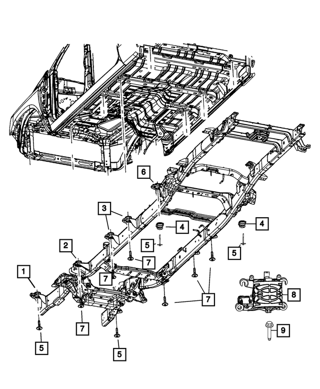 68505696AA - Frame, Bumper and Fascia: Body Hold Down Cushion for Mopar Image