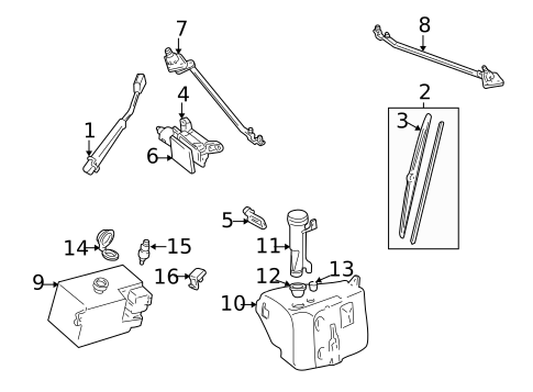 Wiper & Washer Components for 1998 GMC C2500 Pickup #0
