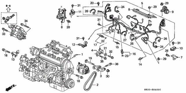 Engine Sub Cord - Clamp for 1995 Honda Civic #0