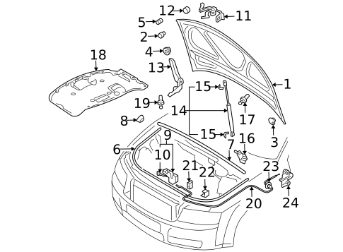 Hood & Components for 2007 Audi A4 Quattro #0