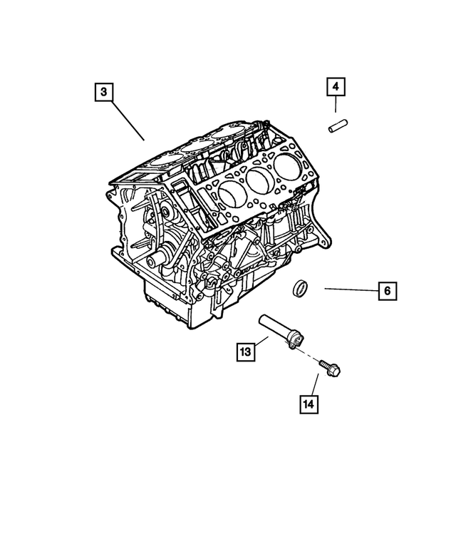 RL018727AC - Engine 2.7L Six Cylinder: Short Block for Mopar Image