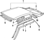 893817111D - Body: Roof Assembly for Audi: 80, 80 Quattro, 90, 90 Quattro Image