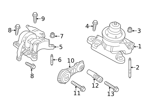 Engine & Trans Mounting for 2013 Ford Police Interceptor Utility #0