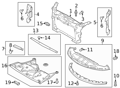 Radiator Support for 2015 Lincoln MKS #0