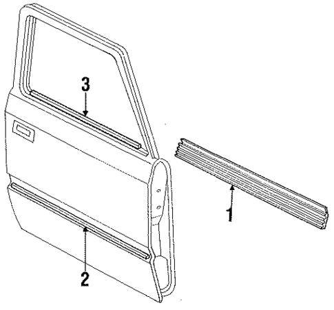 Exterior Trim - Front Door for 1990 Ford Escort #0
