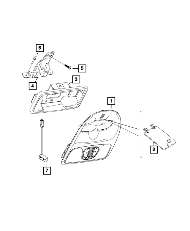 68201979AA - Interior Trim: Overhead Console Bracket for Mopar Image