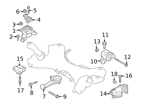 Engine & Trans Mounting for 2015 Hyundai Santa Fe Sport #0