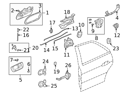 Rear Door for 1998 Honda Accord #0