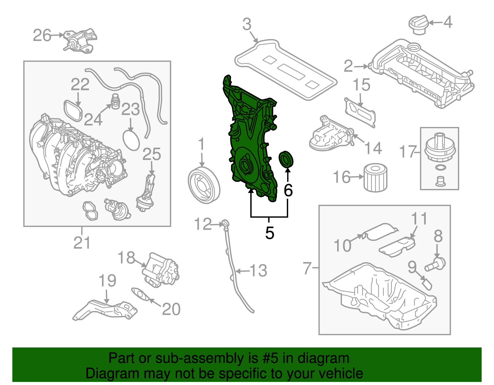 2006-2009 Ford Timing Cover 6M8Z-6019-B | TascaParts.com