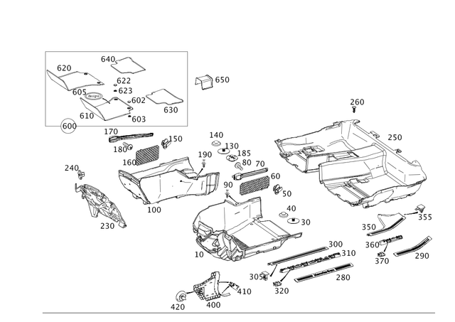 2126802048 - Trim: Floor Mat for Mercedes-Benz Image